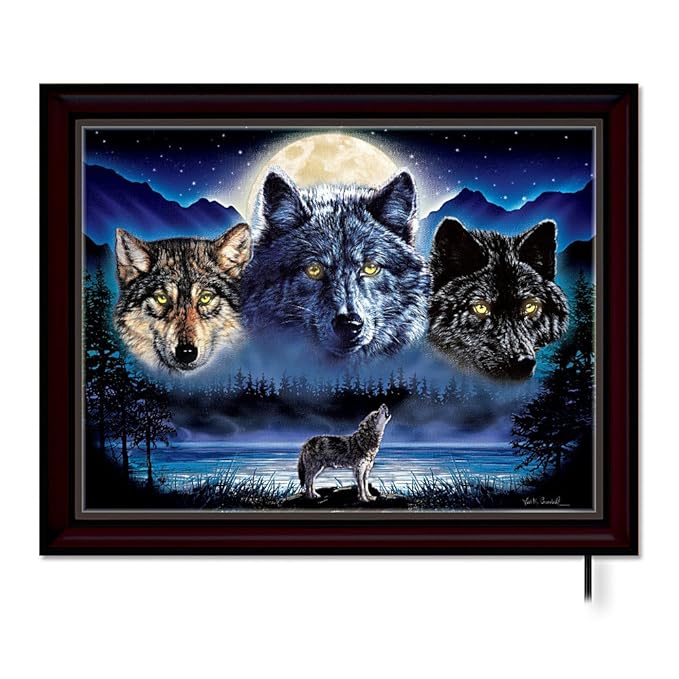 Wolf Art Illuminated Wall Decor Eyes Of The Night by The