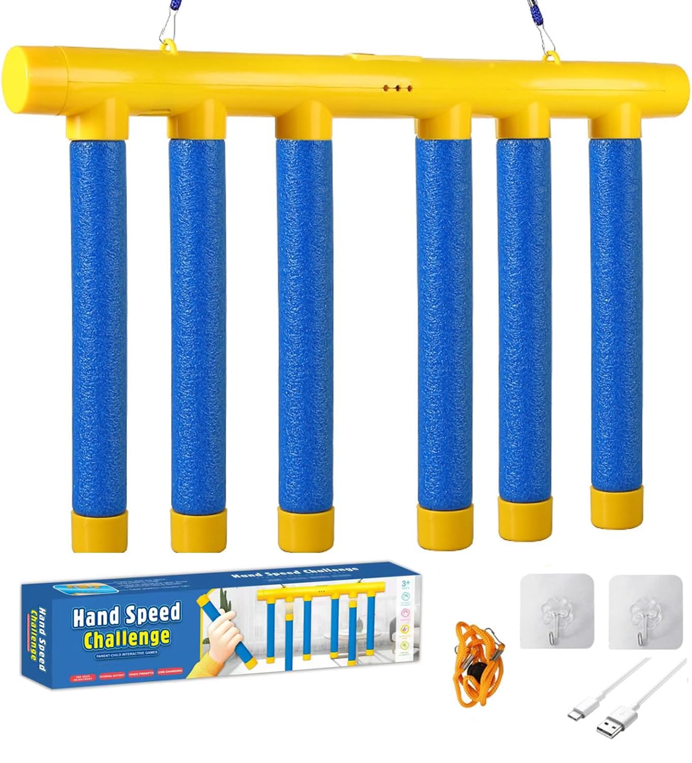 Upgrade Reflex Challenge Game, Drop The Stick Game, Catch All Drop Sticks Game, Hand Challenge Game, Hand Eye Coordination Reaction Training Toy, Adjustable Speed (Style B)