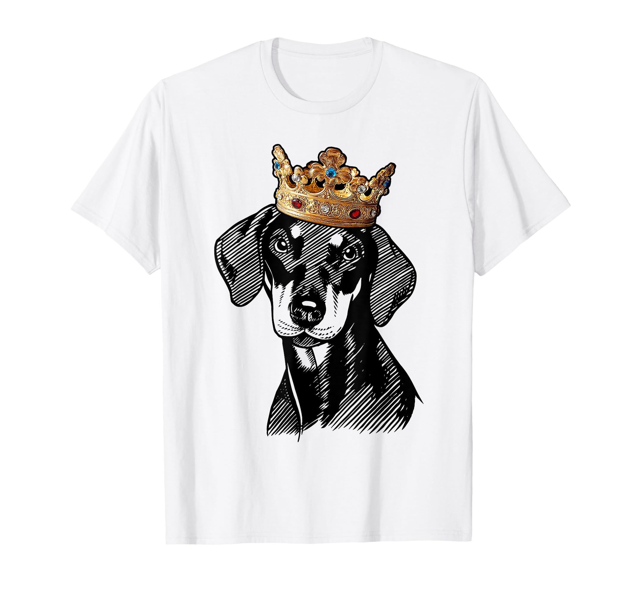 German Pinscher Dog Wearing Crown T-Shirt