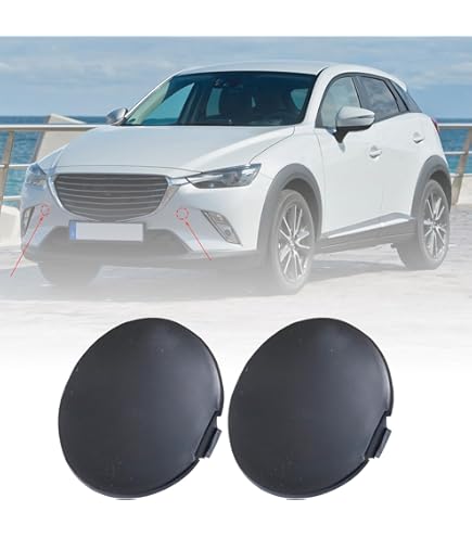 ACROPIX Front Right Passenger Side Car Bumper Tow Hook Cover Tow Cover Cap KODO Red Fit For Mazda CX-3 2016-2021 No.D10J50A11A - Pack Of 1