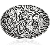 BBOTEN Engraved Flower Floral Belt Buckle for Men Women, Western Cowboy Belt Buckle, Thanksgiving Halloween Christmas Gifts
