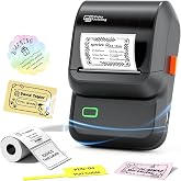 Ponek Label Maker Machine with Tape, 2 Inch Bluetooth Label Printer, Black | APP with 6000+ Templates, Portable Barcode Thermal Sticker Printer, for Small Business, Home, School, Safety Label Makers