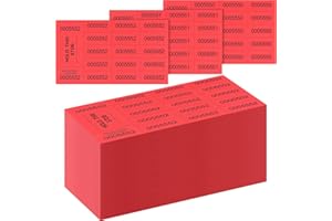 Kosiz 504 Sheets 15 Bid Raffle Ticket with Different Numbers Per Sheet Chinese Auction Tickets for Events Church Basket Auction Silent (Red)