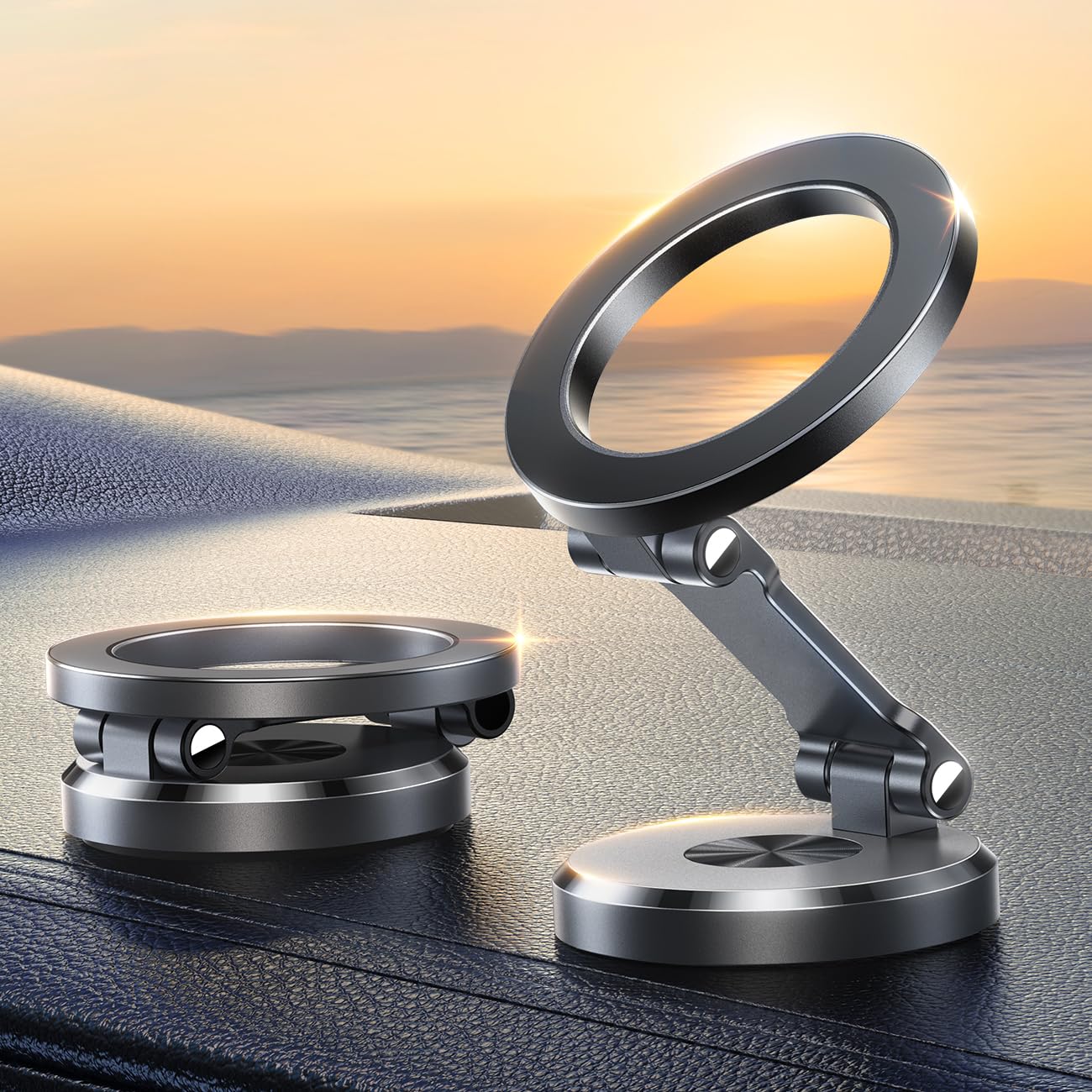 Photo 1 of JOYROOM Fits iPhone 16/16 Pro Max MagSafe Car Mount, [All Metal & 360° Adjustment] Magnetic Phone Holder for Car with N55 Strong Magnets, Car Mount for iPhone 16 15 14 13 12 & MagSafe Case, Space Gray
