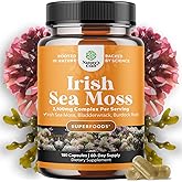 Natures Craft Irish Sea Moss Capsules - Sea Moss Pills with 2100mg Serving Superfood Complex with Bladderwrack Burdock Root and BioPerine for Immune Skin & Thyroid Support - Vegan Non-GMO - 180 Count