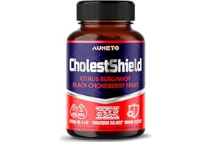 AUMETO CholestShield with Citrus Bergamot, Black Chokeberry Fruit, Hawthorn Berry - Advanced 14-in-1 Formula for Healthy HDL-LDL Levels* - Made in The USA (90 Count (Pack of 1))