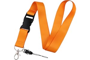 juanooo Cool Orange Keychain Lanyard for Keys ID Holder Flat Badge Lanyard for ID Badges for Men Women Teachers Staff Breakaway Neck Lanyard