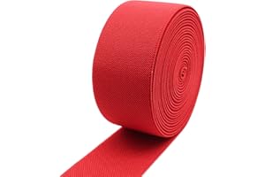 Dortrue 2 Inch 5 Yards Red Sewing Elastic Band Heavy Stretch High Elasticity Elastic Spool for Sewing Pants Waistband, Straps, Craft DIY Projects