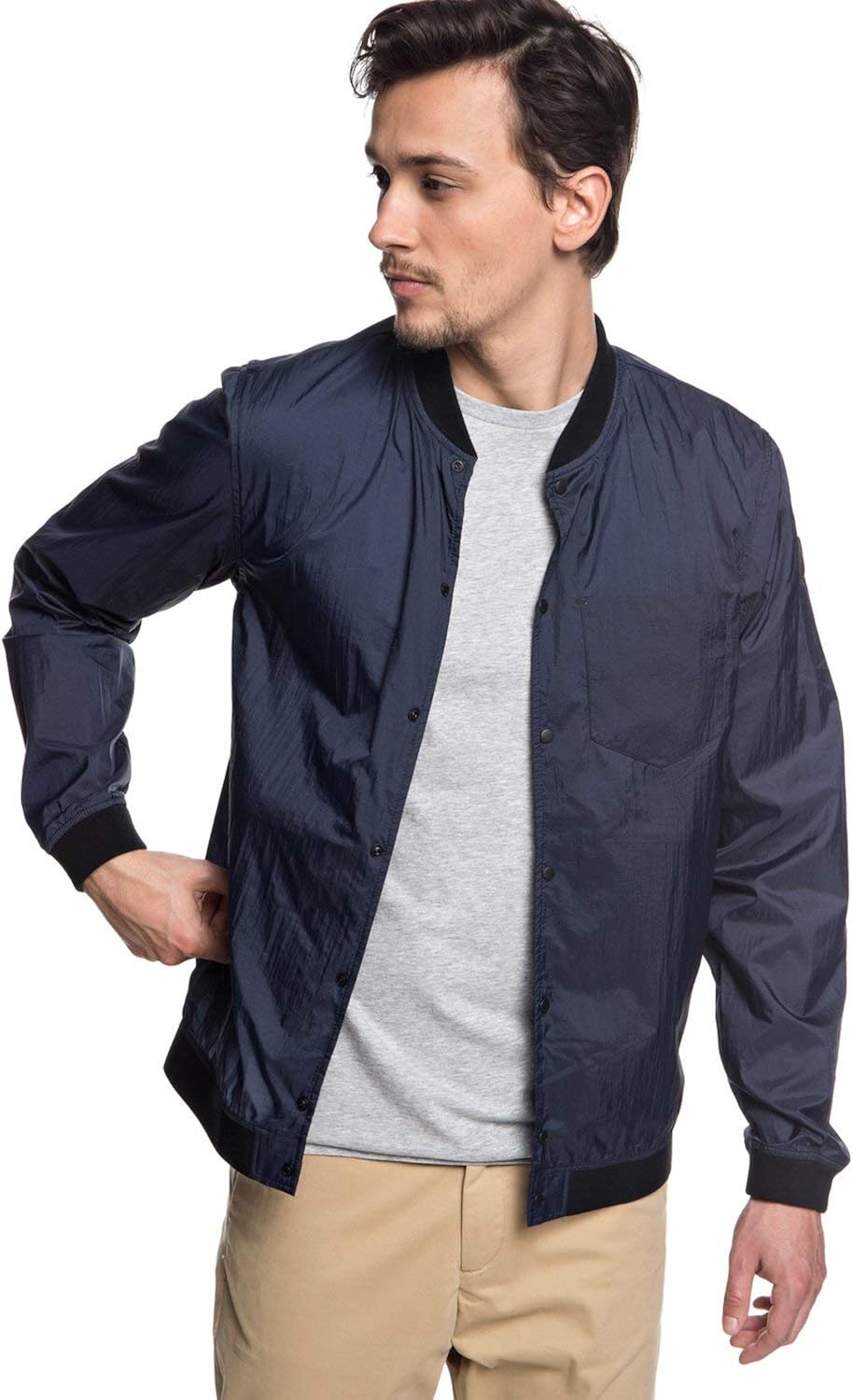Quiksilver Men's QPAK Bomber Packable Jacket, Blue Nights, XL: Clothing