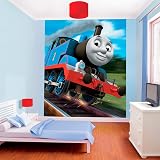 Walltastic Thomas Tank Engine Mural Wallpaper 8 x 6.6 ft 8 Panel Wall Art view 2