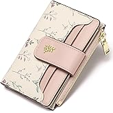 GAEKEAO Small Wallets for Women RFID Blocking Leather Bifold Zipper Pocket Wallet Credit Card Holder with ID Window