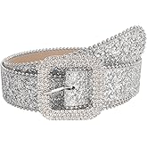 OCTBERSIEG Women Rhinestone Belt Western Cowgirl Cowboy Belts Bling Diamond Waist Belts for Jeans Pants Y2k Sparkly Belt