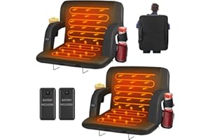 HOPERAN Dual-Sided Heated Stadium Seats for Bleachers with Back Support, 20000mAh Power Bank Included Stadium Chair, 3 Levels Heating Stadium Seating for Bleachers Seat with Backrest