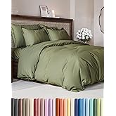 Duvet Cover Full Size - Extra Soft Full Size Duvet Cover - Lightweight, Breathable & Cozy - Easy Care & Fade Free w/ Zipper Closures & Ties - 80" x 90" Inches - (Sage Green) Comforter Not Included