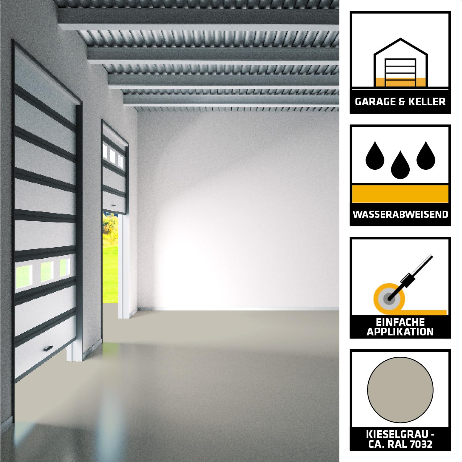 Sika – Epoxidharz Bodenbeschichtung – Sikafloor Garage - Kieselgrau (RAL7032) – Für Garagen, Keller, Hobbyräume – Beständig – 6 kg 2