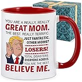 Funny Mother's Day Gifts for Mom - 'You Are A Really Really Great Mom' Ceramic Coffee Mug - Humorous Birthday Christmas Mug for Mommy from Daughter Son Husband - Comical Cup for Women Mama Grandma
