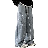 VIPWOLF Men's Baggy Sweatpants Wide Leg Sweatpants Y2K Drawstring Elastic Waist Workout Gym Jogger Trousers Streetwear