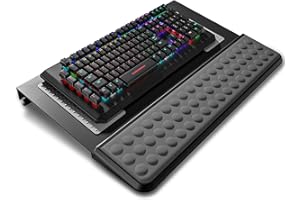 HAONON Computer Tilt Keyboard Stand - Acrylic Ergonomic Keyboard Holder for Easy Typing Working, Keyboard Riser with Comfortable Wrist Rest for Keyboard, Office, Home - Fits All Keyboard Sizes