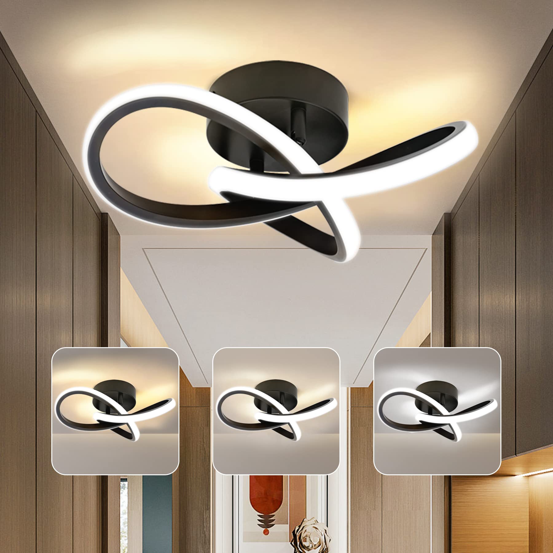 BOYIR LED Ceiling Lights 22W 2200LM Creative Flower Shape Ceiling Light 3000K/4000K/6000K Modern Ceiling Lamp Chandeliers for Bedroom Living Room Hallway Kitchen