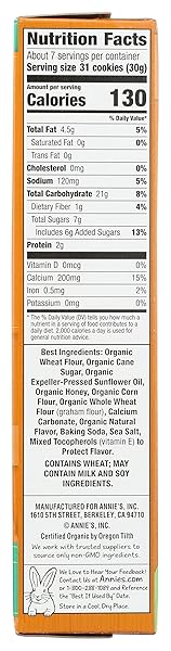 ANNIE’S ORGANIC BAKED BUNNY GRAHAM SNACKS, EASTER TREATS, HONEY, 7.5 OZ