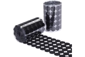 MYUREN Black Self Adhesive Dots 1000pcs(500 Pairs) 3/4" Diameter Hook and Loop Dots Taps for School, Office