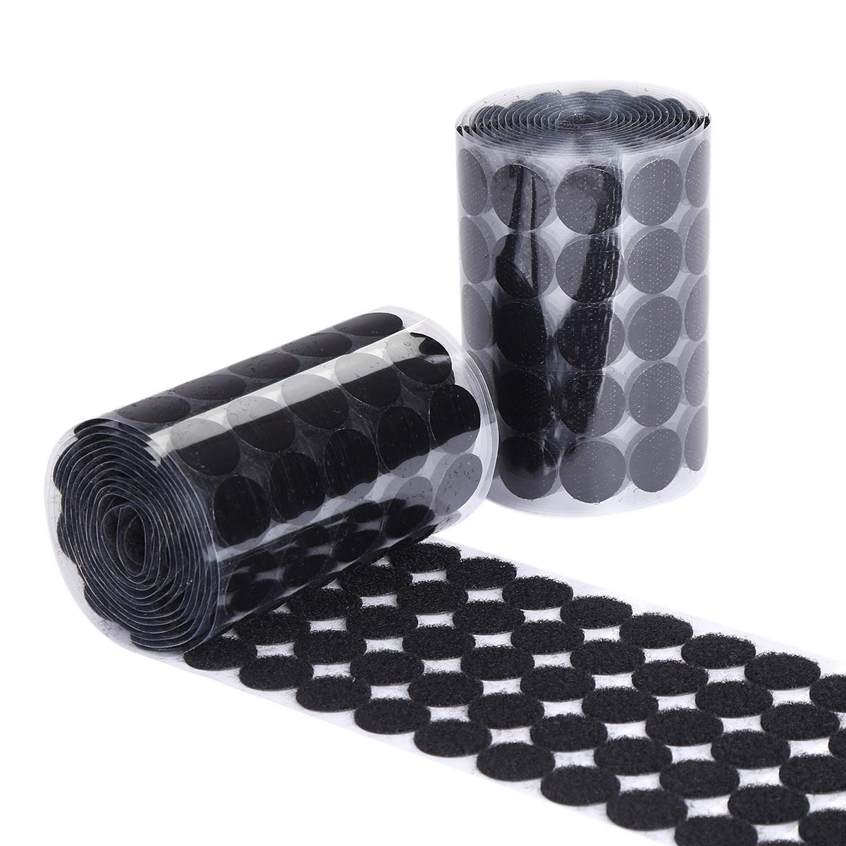 20mm（3/4 Inch） Diameter Hook and Loop Self Adhesive Dots Tapes Black Double Sided Sticker Round Dot Tapes Super Sticky,1000PCS（500 Pair）