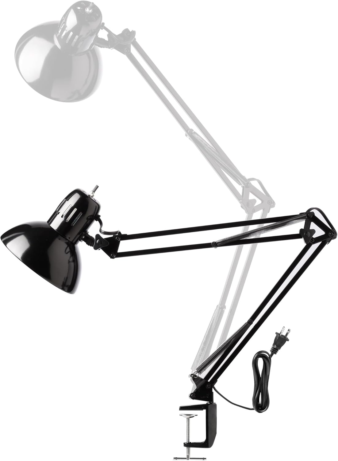 Globe Electric 56963 Metal Clamp - Swing Arm Multi-Joint Desk Lamp, 31.5", Black - - 