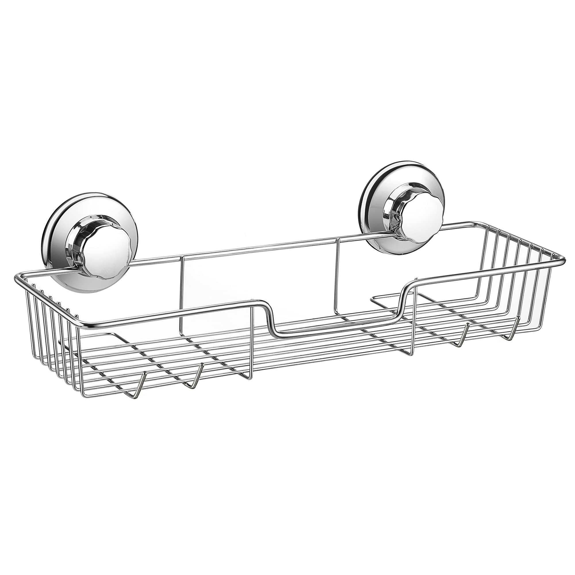 iPEGTOP Rustproof Stainless Steel Compact Shower Caddy Bath Shelf with Strong Suction Cups Rectangle Storage Basket for Bathroom Kitchen Organizer — image 1