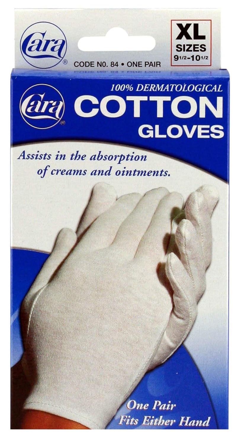 CARA Moisturizing Eczema Cotton Gloves, Extra Large, 1 Pair : Moisturizing Gloves : Beauty
