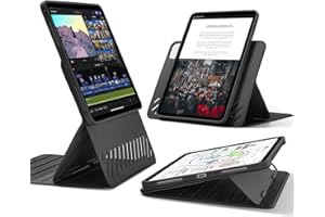 ESR for iPad Pro 11 Inch Case 2024 5th Generation (M4), Rotating Case with Removable Magnetic Cover, Adjustable Portrait/Landscape Stand with Raised Screen View, 9 Standing Angles, Shift Series, Black