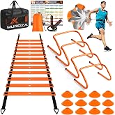 Agility Ladder, Agility Speed Training Equipment Set, 20ft Speed Ladder | 4 Hurdles, 12 Soccer Cones, Jump Rope, Running Parachute, Soccer Football Basketball Training Equipment Accessories