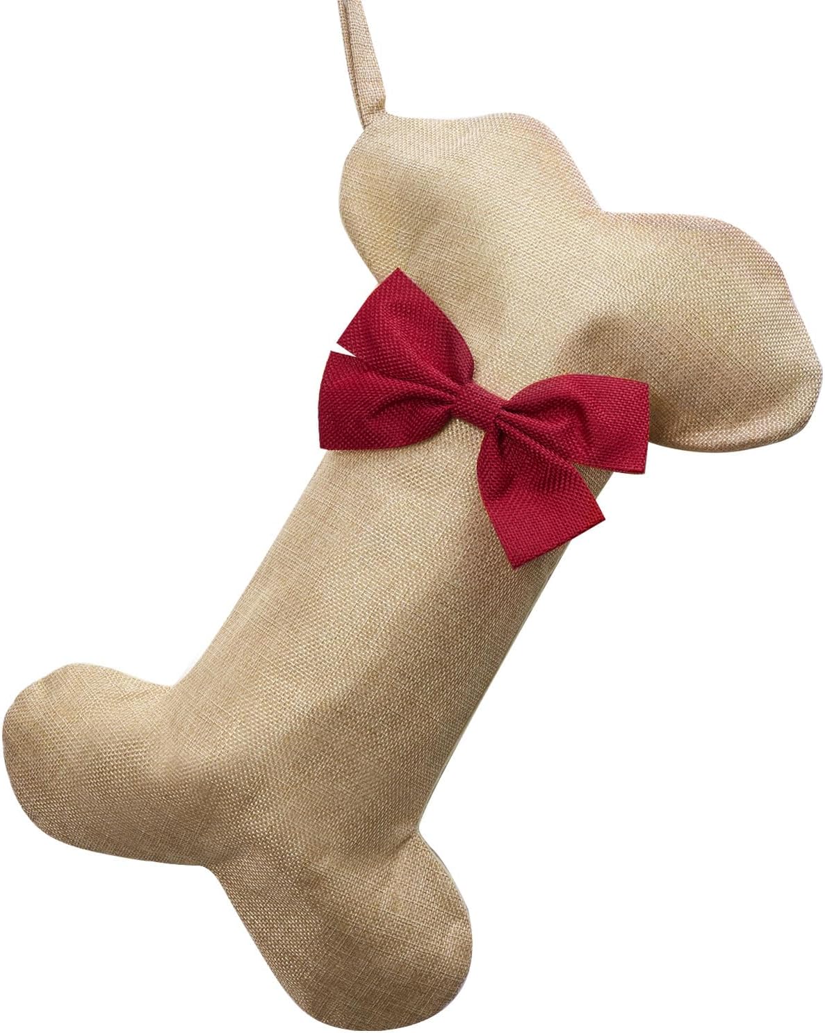Stockings & Holders - KCFESTIHUE Christmas Stockings, Dog Bone Xmas Stocking Decoration with Bowknot for Pets, Holiday Dog Gifts, Mini Xmas Decoration Stockings, Ready to Hang, Size 10”x17.1”, Middle Bowknot Red