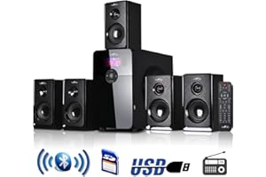 beFree Sound 5.1 Channel Surround Sound Bluetooth Speaker System in Black