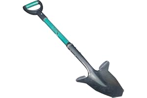 Spear Head Spade Gardening Shovel with Steel-Reinforced Fiberglass Handle, Cushioned D-Grip and Sharp, Hardened-Steel Blade, Award Winning Spade, Model SHFD3 Teal