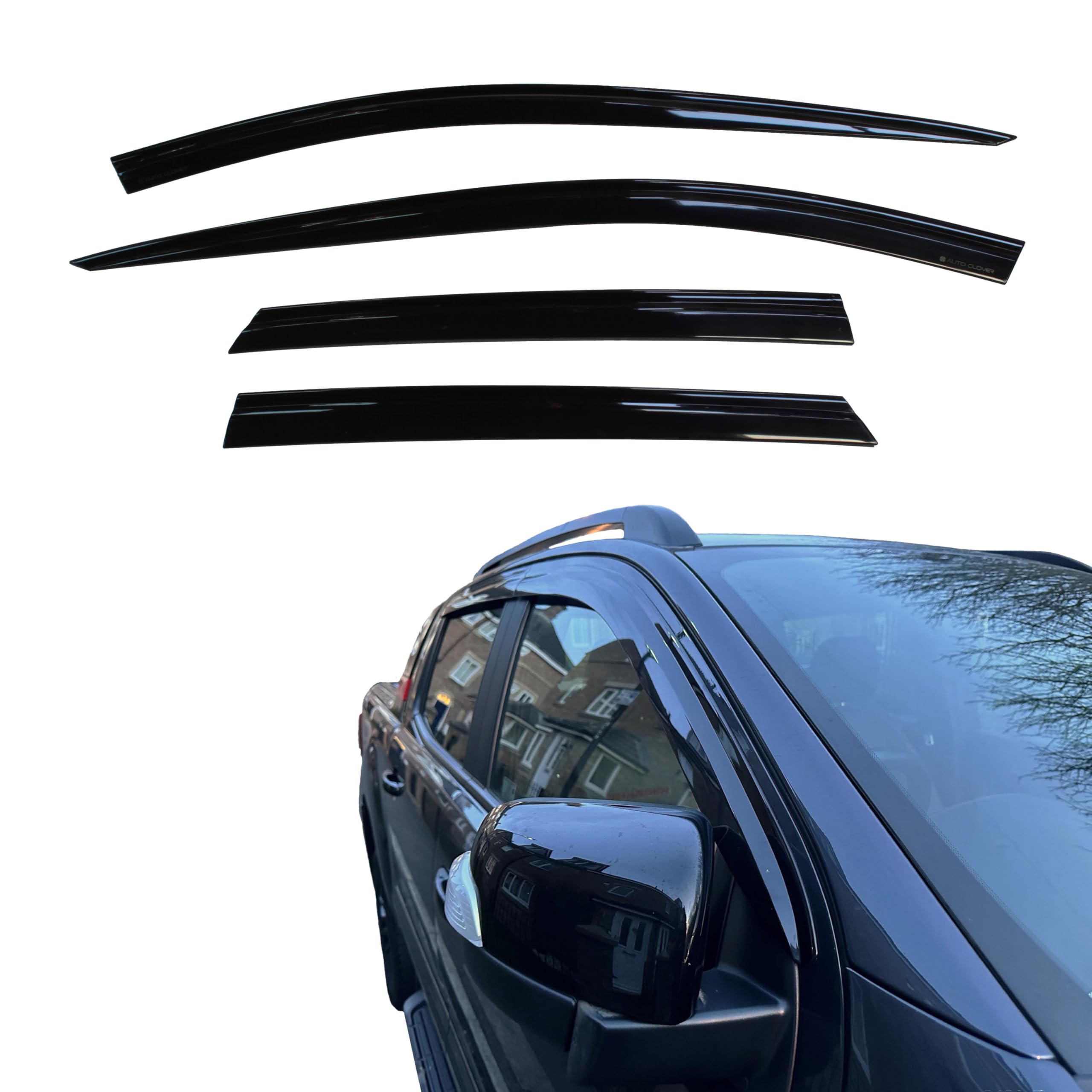 AUTO CLOVER Wind Deflectors Set for Ford Ranger 2012+ (4 pieces)