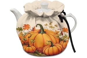 Goronwyfloyd Classic Flower and Maple Teapot Cozy Breakfast Warmer Soft Fabric Dustproof and Durable Tea Pot Cozies Easy to Clean and Portable Fall Decoration for Home