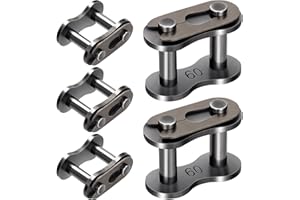 Mxxipp 5pcs #60 Roller Chain Connecting Links, Carbon Steel Heavy Duty Master Connector Link, Industrial Chain Links for Agricultural Machines Tractors Motorcycles Bikes Snow Remover