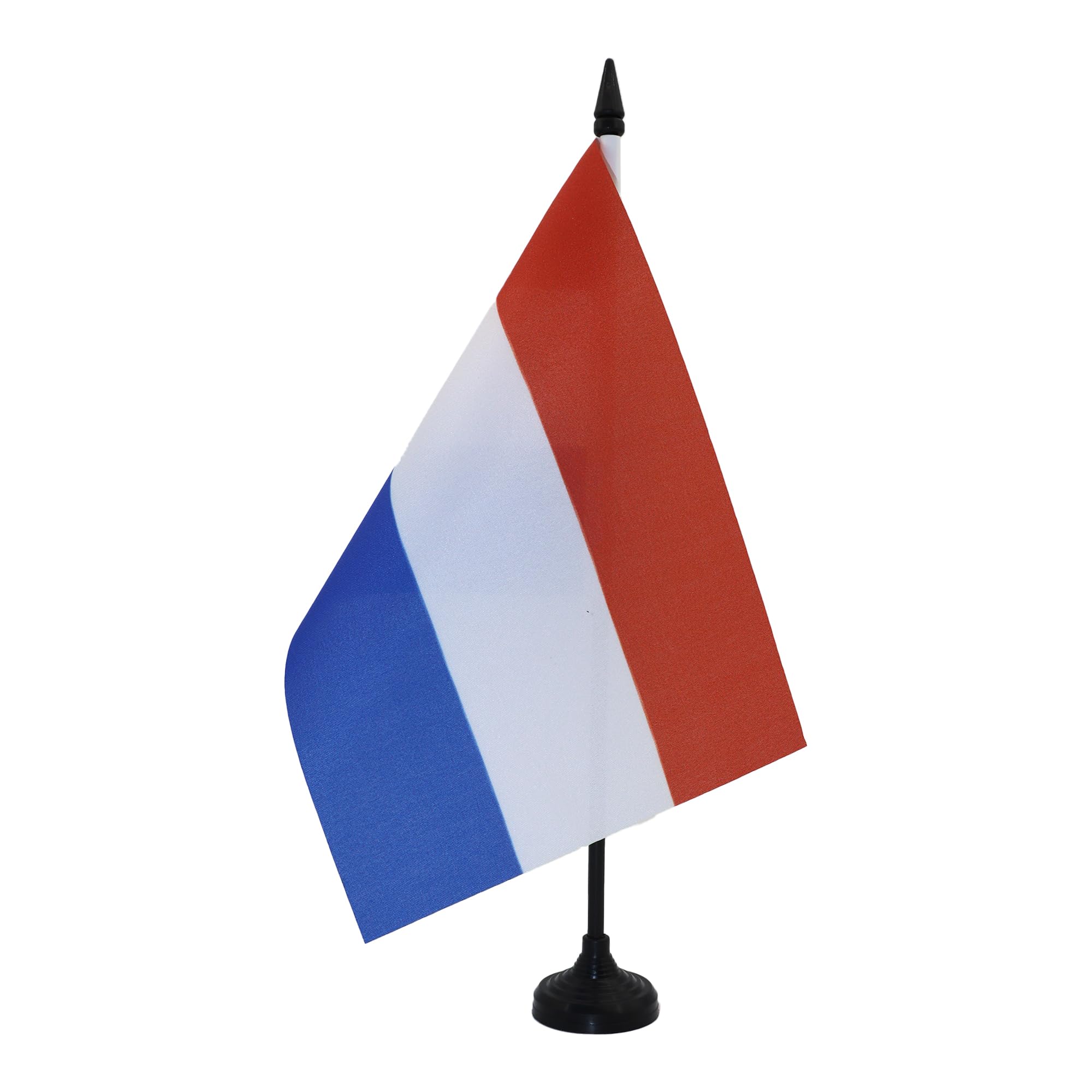 AZ FLAG Netherlands Table Flag 5'' x 8'' - Dutch Office Decoration 100% Polyester 21 x 14 cm - Mini Desk Flag with Pole and Black Plastic Base
