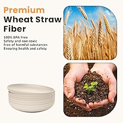 Homienly Wheat Straw Plates 8 PCS Unbreakable