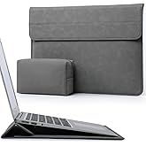 HYZUO 15-16 Inch Laptop Sleeve Case with Stand Feature for MacBook Pro 16 M4/M3/M2/M1 Pro/Max 2026-2019, XPS 15, MacBook Pro 15 2015-2012, Samsung Galaxy Book Flex/Pro 15, Dark Gray