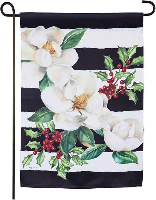 Evergreen Flag Beautiful Christmas Holiday Magnolias Suede