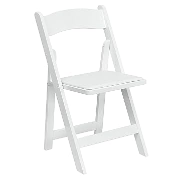 Amazon.com: HERCULES™ silla plegable de madera blanca ...