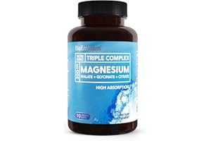 BioEmblem Triple Magnesium Complex | 300mg Magnesium Glycinate, Malate & Citrate | High Absorption Chelated Formula | Vegan, Non-GMO, Gluten-Free | 90 Capsules