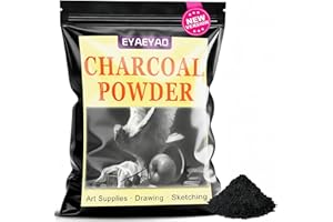 Eyaeyao Premium Charcoal Powder for Drawing and Art, Drawing Charcoal for Sketching, Shading, Blending with Beginners & Pro Artists - 4 Ounces