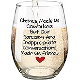 Fatbaby Funny Wine Glass Gifts For Women Coworkers, Sarcastic Stemless Wine Glass For Work Besties Friends Sister Wine Lovers Christmas Birthday Mother's Day Gifts 15 OZ