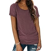 ATHMILE T Shirts Short Sleeve Scoop Neck Tees for Women Fashion Tops Trendy Casual Summer Outfits Clothes 2025