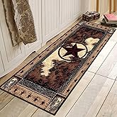 Western Rugs for Bedroom Western Runner Rug 2x6,Texas Star Vintage Style Stars,Rustic Throw Accent Area Rug Non Slip Washable Rug Runner Floor Carpet for Entryway Hallway Kitchen Laundry Bathroom