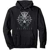 Valhalla Wolf Mask Odin Runes Norse Compass Viking Men Women Pullover Hoodie