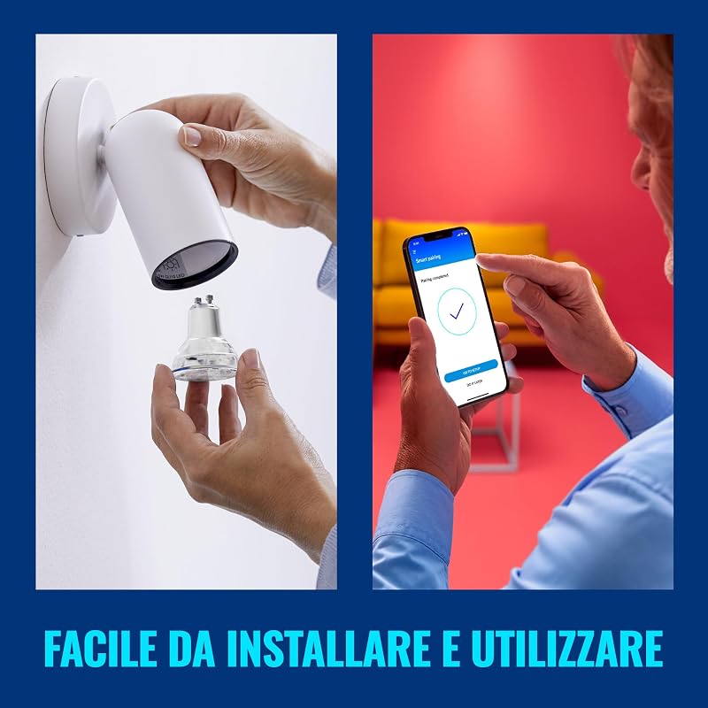 GU10 Smart LED Glass Bulb - Sostituzione GU10 da 50W, sfumature di bianco, Wi-Fi/Bluetooth, controllo vocale/App, funziona con Google Home, Alexa e HomeKit, 2 lampadine