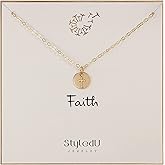 StyledU Dainty Cross Necklace for Women, 14K gold-filled Dainty Cross Pendant Necklace, Small Simple Faith Jewelry Gift for Her, Christian Gift